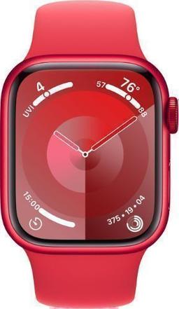 Apple Watch Series 9 (Cellular + GPS) - 64GB - 41mm - Red Aluminum Case with Red Rubber Sport Band - Small/Medium Size
