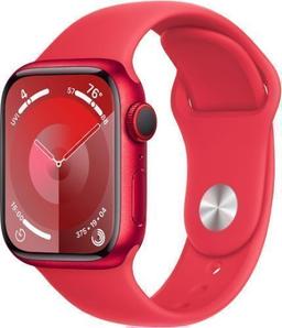 Apple Watch Series 9 (Cellular + GPS) - 64GB - 41mm - Red Aluminum Case with Red Rubber Sport Band - Small/Medium Size