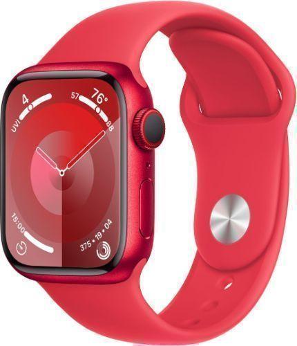 Apple Watch Series 9 (Cellular + GPS) - 64GB - 41mm - Red Aluminum Case with Red Rubber Sport Band - Small/Medium Size