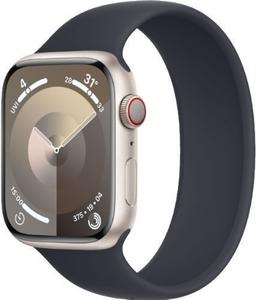 Apple Watch Series 9 (GPS) - 64GB - 41mm - Starlight Aluminum Case with Midnight Rubber Solo Loop Band - One Size