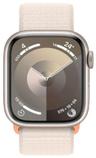 Apple Watch Series 9 (Cellular + GPS) - 64GB - 45mm - Starlight Aluminum Case with Starlight Rubber Sport Loop - Medium/Large Size