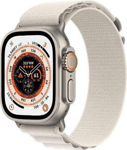 Apple Watch Ultra (Cellular + GPS) - 32GB - 49mm - Titanium Titanium Case with Starlight Textile Alpine Loop Band - Large Size