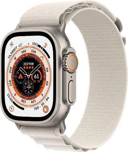 Apple Watch Ultra (Cellular + GPS) - 32GB - 49mm - Titanium Titanium Case with Starlight Textile Alpine Loop Band - Large Size