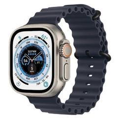 Apple Watch Ultra (Cellular + GPS) - 32GB - 49mm - Titanium Titanium Case with Navy Rubber Ocean Band - One Size