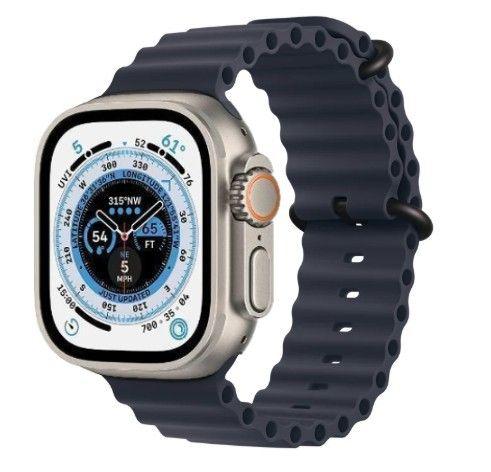 Apple Watch Ultra (Cellular + GPS) - 32GB - 49mm - Titanium Titanium Case with Navy Rubber Ocean Band - One Size