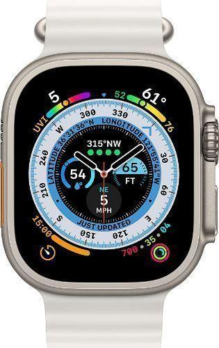  Apple Watch Series 5 (GPS + Cellular, 44mm) Titanium Silver  Case with White Sport Band (Renewed) : Cell Phones & Accessories