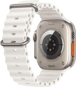 Apple Watch Ultra (Cellular + GPS) - 32GB - 49mm - Titanium Titanium Case with White Textile Ocean Band - Large Size