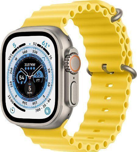 Apple Watch Ultra (Cellular + GPS) - 32GB - 49mm - Titanium Titanium Case with Yellow Rubber Ocean Band - One Size