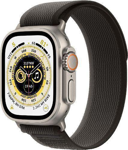 Apple Watch Ultra (Cellular + GPS) - 32GB - 49mm - Titanium Titanium Case with Black/Gray Textile Trail Loop Band - M/L Size
