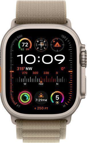 Apple Watch Ultra 2 (Cellular + GPS) - 64GB - 49mm - Titanium Titanium Case with Olive Textile Alpine Loop Band - Medium Size
