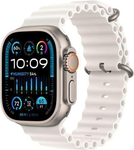Apple Watch Ultra 2 (Cellular + GPS) - 64GB - 49mm - Titanium Titanium Case with White Textile Ocean Band - One Size