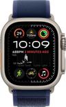 Apple Watch Ultra 2 (Cellular + GPS) - 64GB - 49mm - Titanium Titanium Case with Blue Textile Trail Loop Band - One Size