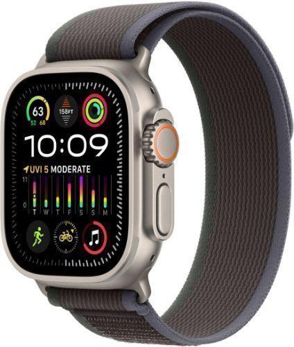 Apple Watch Ultra 2 (Cellular + GPS) - 64GB - 49mm - Titanium Titanium Case with Blue/Black Rubber Trail Loop Band - One Size