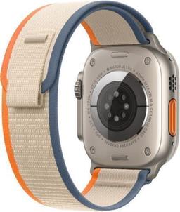 Apple Watch Ultra 2 (Cellular + GPS) - 64GB - 49mm - Titanium Titanium Case with Orange/Beige Textile Trail Loop Band - One Size