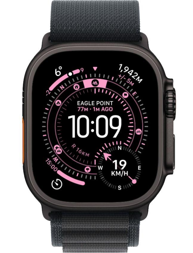 Apple Watch Ultra 3 - 64GB - 49mm - Black Titanium Case with Black Polyester + Spandex Alpine Loop Band - One Size