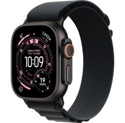 Apple Watch Ultra 3 - 64GB - 49mm - Black Titanium Case with Black Polyester + Spandex Alpine Loop Band - One Size