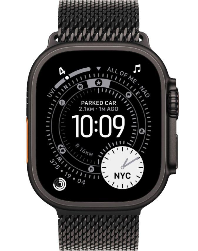 Apple Watch Ultra 3 - 64GB - 49mm - Black Titanium Case with Black Titanium Titanium Milanese Loop - One Size