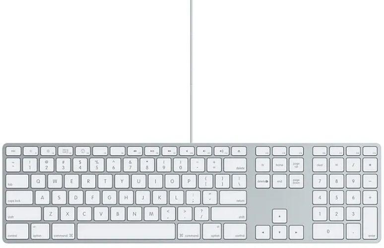 Apple  Wired Keyboard with Numeric Keypad - White - Excellent