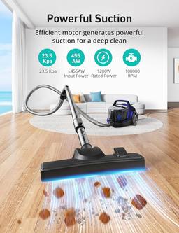 Aspiron 1200W Canister Vacuum Cleaner AS-CA006 - Blue