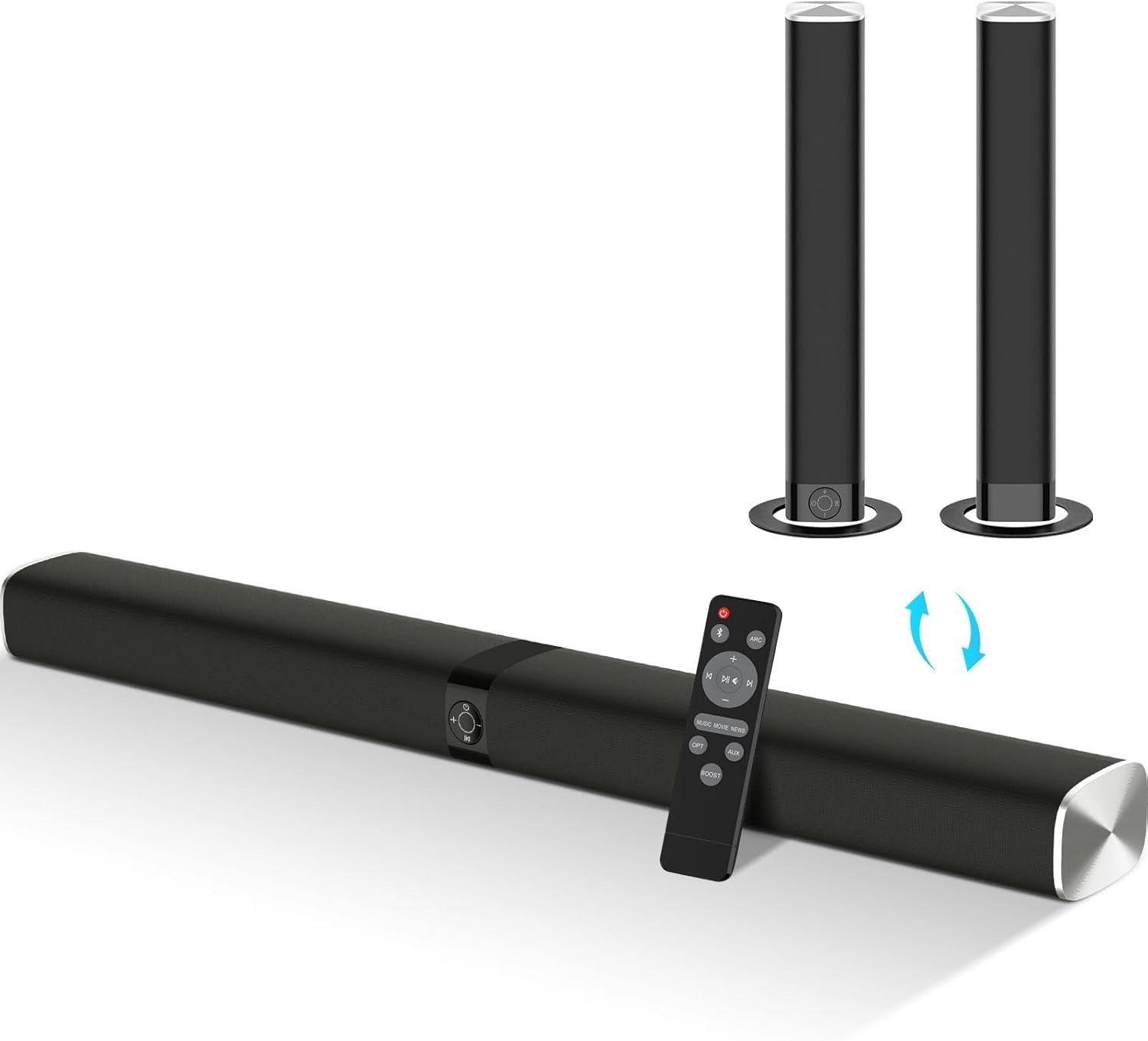Assistrust Wired & Wireless Sound Bars for TV - Black