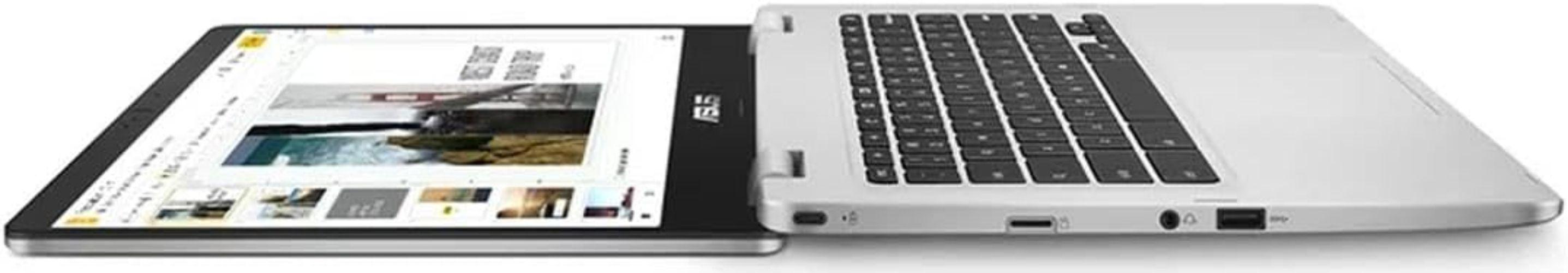 ASUS Chromebook C424MA Laptop 14" - Silver - Intel Celeron N4020 1.1GHz - 4GB RAM - 128GB