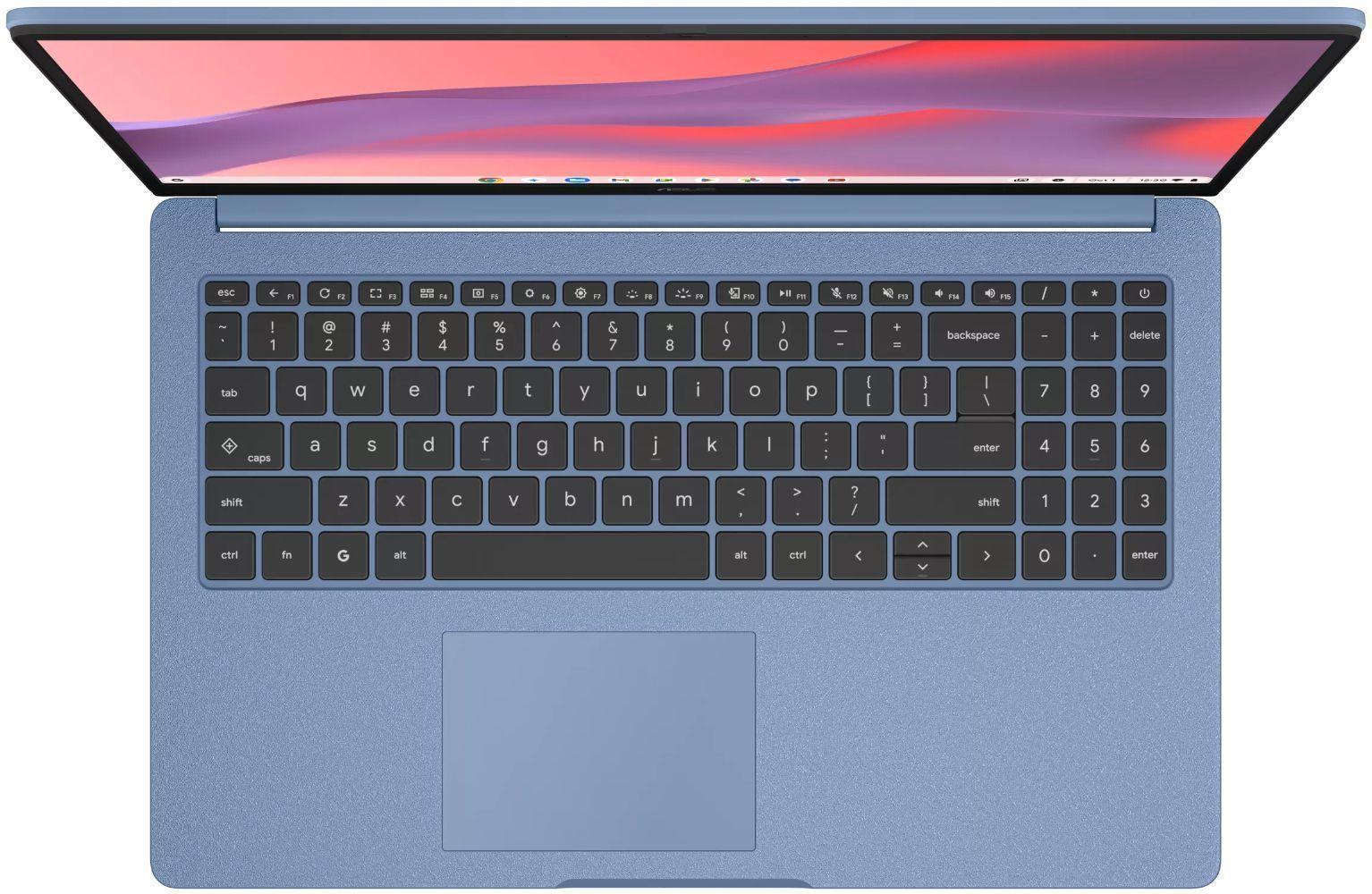 ASUS Chromebook CX15 (CX1505CKA) Laptop 15.6" - Fabric Blue - Intel Celeron N4500 1.1GHz - 4GB RAM - 128GB