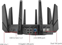 ASUS ROG Rapture WiFi 6E Gaming Router (GT-AXE16000) - Black