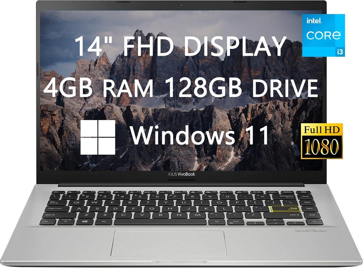 Asus Vivobook 14 X413JA Laptop 14" - Intel Core i3-1005G1 1.2GHz - 4GB - White - 128GB RAM - 14 Inch - Excellent