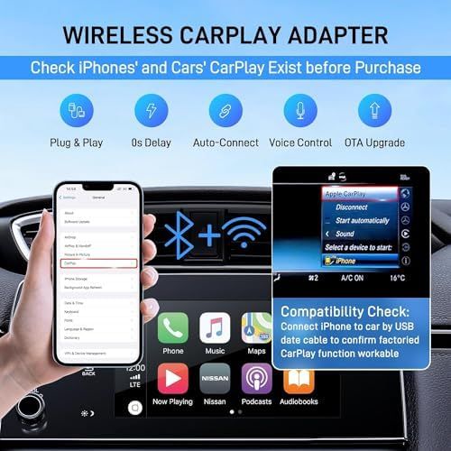 Auerds Wireless Carplay Adapter - Black