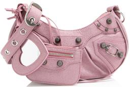 Balenciaga Glitter Fabric Le Cagole XS Shoulder Bag - Glitter Textile - Pink