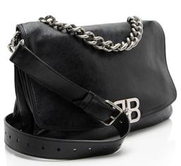 Balenciaga Leather BB Soft Medium Shoulder Bag - Leather - Black