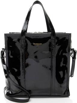 Balenciaga Patent Leather Bazar Small Shopper Tote - Patent Leather - Black