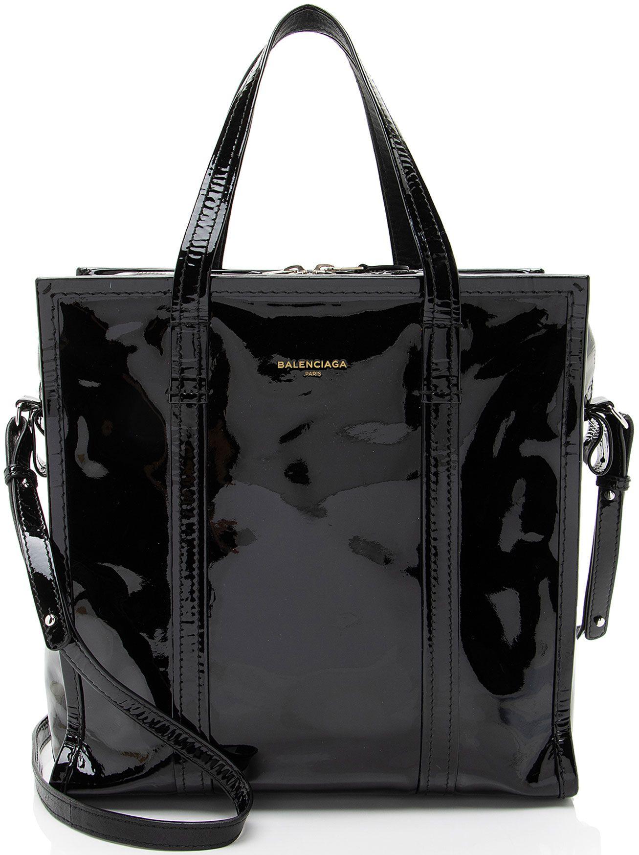 Balenciaga  Patent Leather Bazar Small Shopper Tote - Black - Patent Leather - Excellent