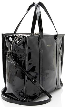 Balenciaga Patent Leather Bazar Small Shopper Tote - Patent Leather - Black