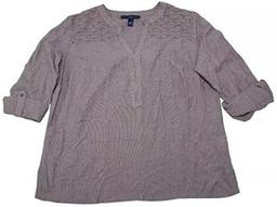 Bandolino Women's Trinity Roll-Tab Sleeve Blouse - XL - Moody Blue