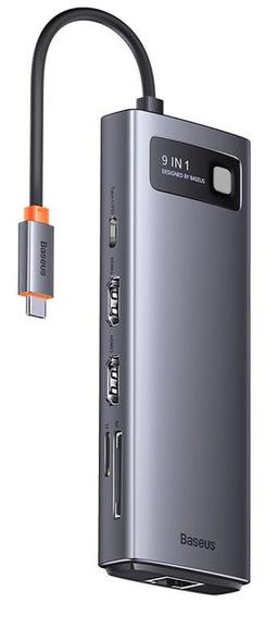 Baseus USB Type-C Hub 9-in-1 Docking Station Adapter - Gray