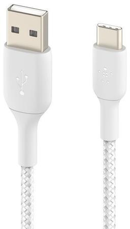 Belkin BoostCharge Braided USB-C to USB-A Cable - White (2m) 6.6ft