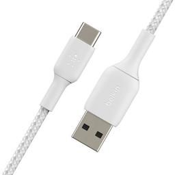 Belkin BoostCharge Braided USB-C to USB-A Cable - White (2m) 6.6ft