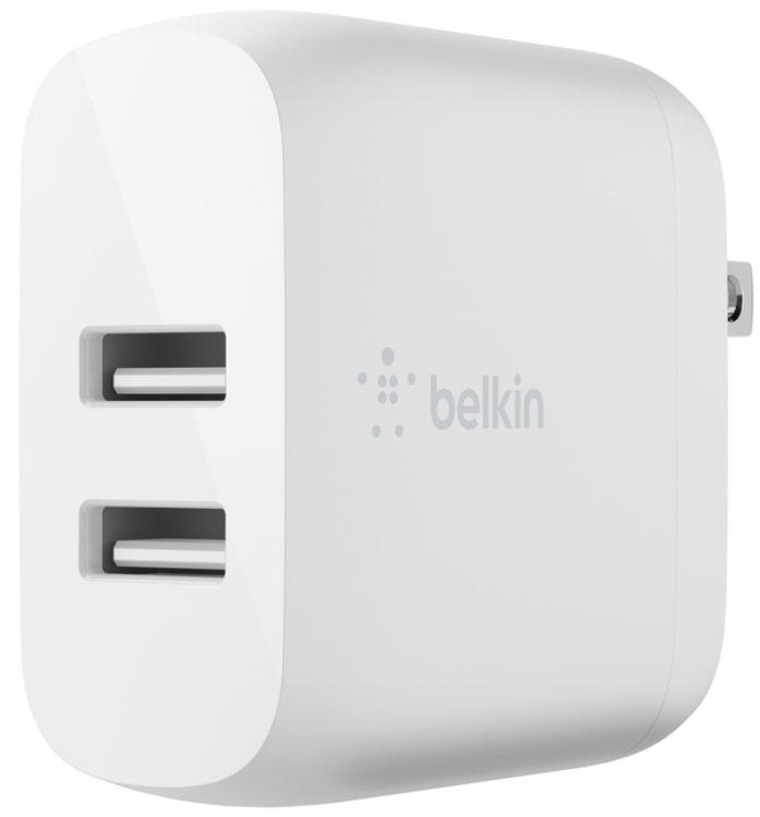 Belkin  BoostCharge Dual USB-A 24W Wall Charger - White - Excellent