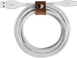Belkin DuraTek Plus USB-A To USB-C Cable with 4ft Strap - White
