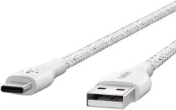 Belkin DuraTek Plus USB-A To USB-C Cable with 4ft Strap - White