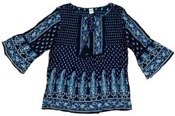 Bila Women Owned 3/4 Sleeve Top (X Large) - Navy