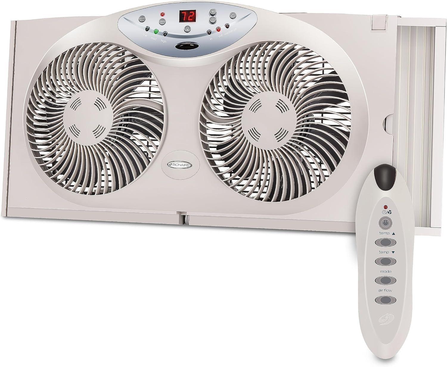 Bionaire  BW2300-N Digital Twin Window Fan - Light Grey - Excellent