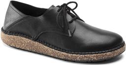 Birkenstock Gary Natural Leather Unisex Shoes - 8 - Vintage Wood Black