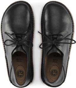 Birkenstock Gary Natural Leather Unisex Shoes - 8 - Vintage Wood Black