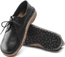 Birkenstock Gary Natural Leather Unisex Shoes - 8 - Vintage Wood Black