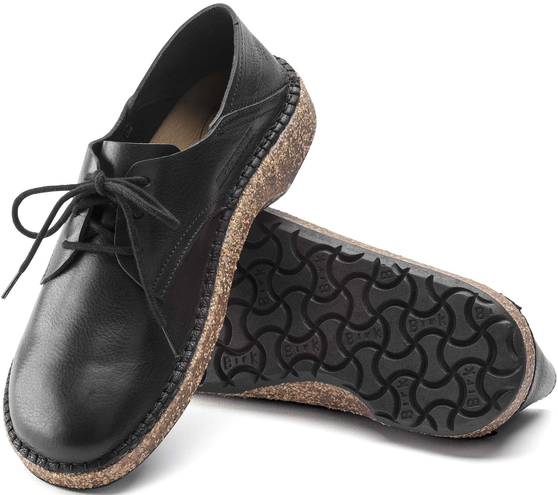 Birkenstock Gary Natural Leather Unisex Shoes - 8 - Vintage Wood Black