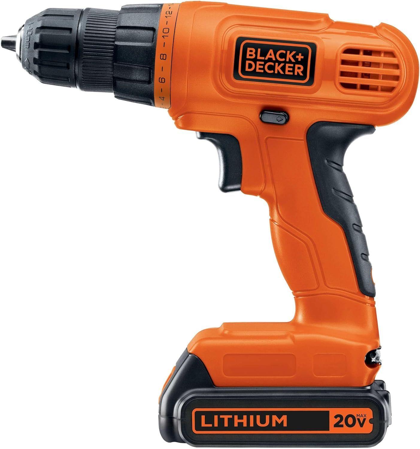 Black + Decker BLACK+DECKER 20V Cordless Drill (LD120VA) - Orange - Excellent