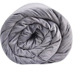 BlanQuil Quilted 15lbs Weighted Blanket 48”x74" - Grey