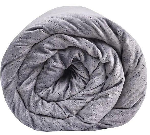 BlanQuil  Quilted 15lbs Weighted Blanket 48”x74" - Grey - Over Stock